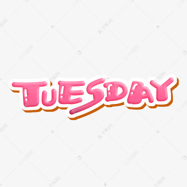 tuesday 星期二 字体设计