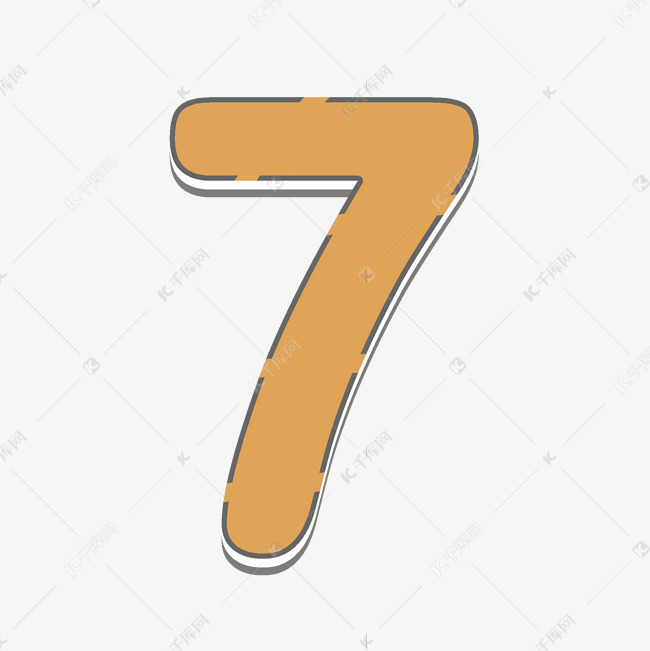 卡通创意商务数字7