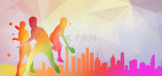 乒乓球体育运动背景图片