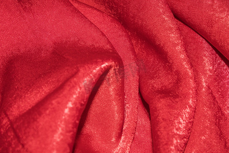 红色丝绸布料摄影图配图