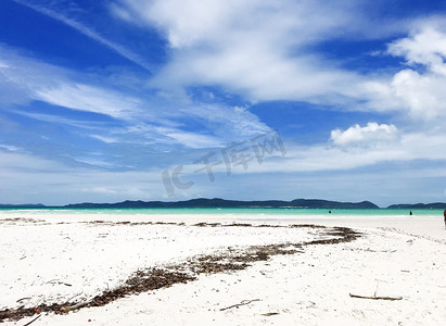 澳洲度假圣地白天堂白沙滩摄影图