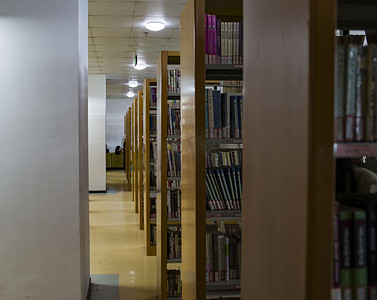 图书馆书架摄影图