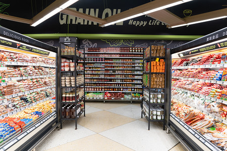 超市冷藏食品摄影图