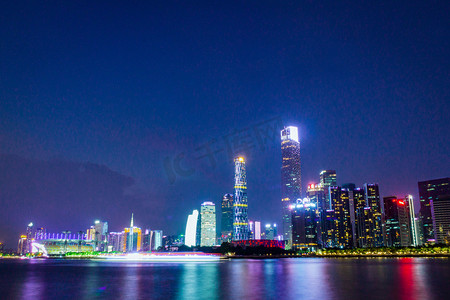 广州夜景城市天际线摄影图