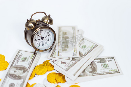 砖摄影照片_金融服务时间理财时间金钱摄影图