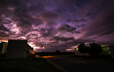 澳洲夜晚的小镇风景摄影图