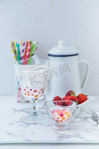 夏日水果饮品奶茶摄影图