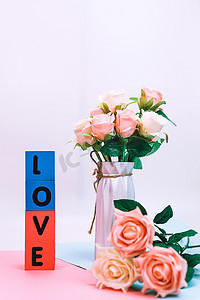 玫瑰love520情人节摄影图