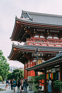 日本东京浅草寺建筑寺庙摄影图