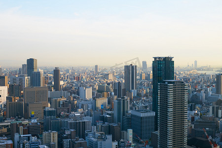 留学费用摄影照片_日本大阪俯瞰城市摄影图