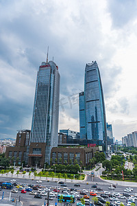 东莞鸿福路高楼大厦摄影图