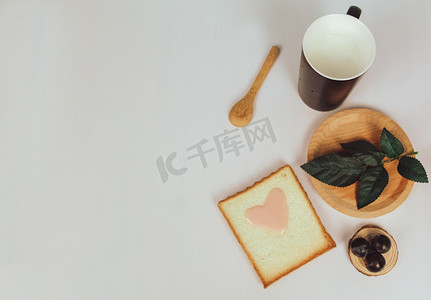 牛奶美食摄影照片_早餐摄影图
