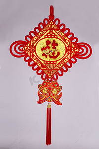 中国结金福字装饰挂件14摄影图