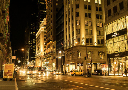 不夜城纽约街道摄影图