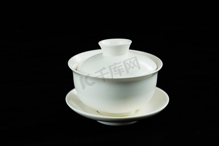 茶具瓷器盖碗摄影图