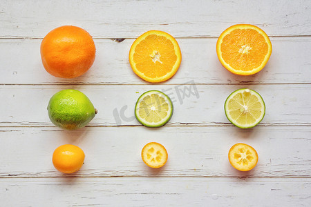 橙子柠檬金桔摄影图