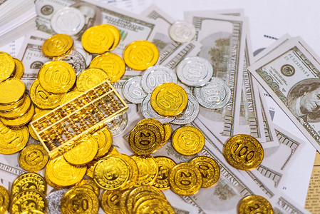 金融服务理财服务金币摄影图