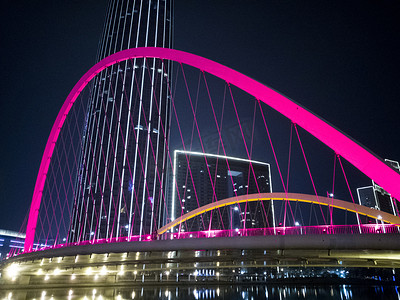 跨河大桥夜景摄影图