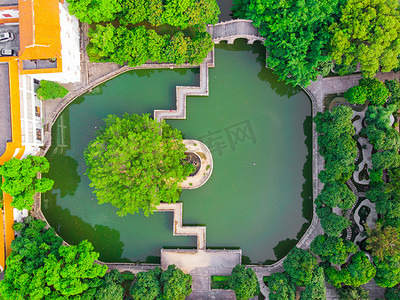 大气航拍福州西禅寺古建筑摄影图