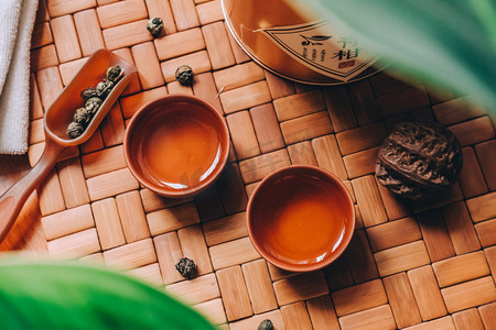 中式茶水茶摄影图