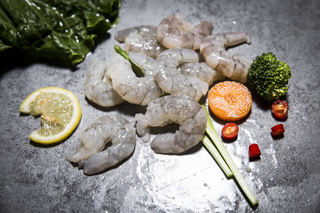 生鲜虾仁摄影图