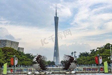 广州岭南印象园摄影照片_广州电视塔摄影图