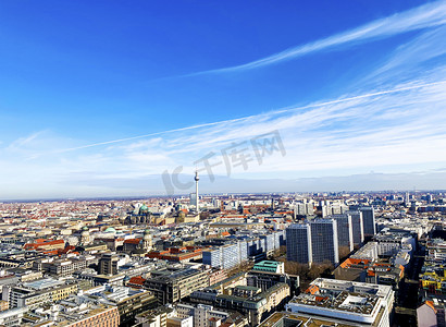 柏林城市建筑俯瞰图摄影图