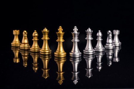 金融商务金银国际象棋摄影图