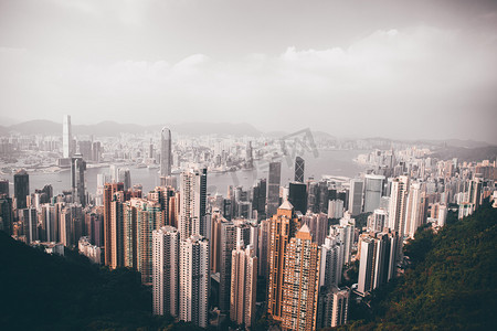 香港太平山顶摄影图