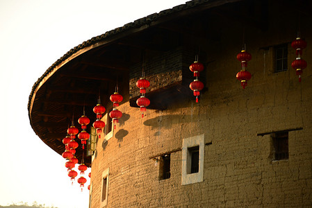 福建漳州旅游客家围屋摄影图