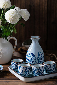 茶杯乒乓菊摄影图