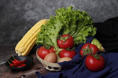 蔬菜果篮摄影图