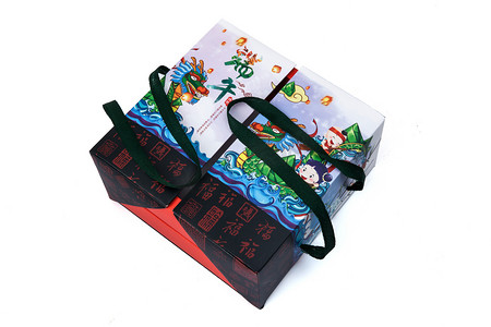 中式礼物盒摄影照片_礼盒礼物袋手提袋棕子盒摄影图