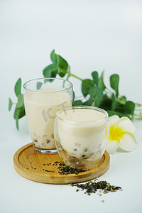 珍珠奶茶摄影图