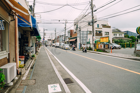 日本镰仓的街道摄影图