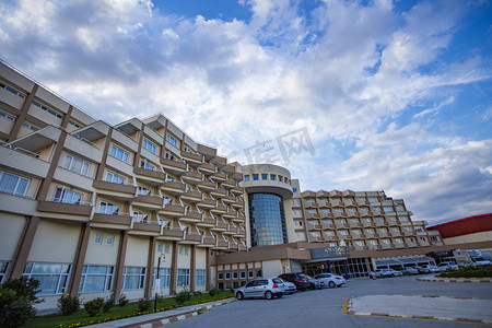 酒店预订喜宴海报摄影照片_土耳其特色酒店建筑摄影图