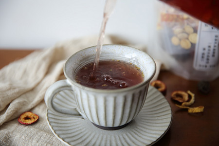 养生茶花茶山楂茶桂花茶摄影图