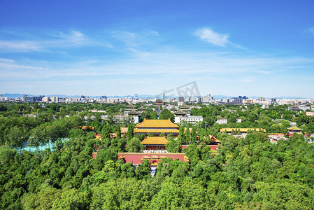 北京城市全景景山公园摄影图