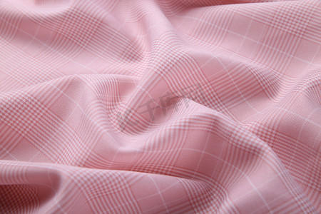 粉色格子布布料纹理