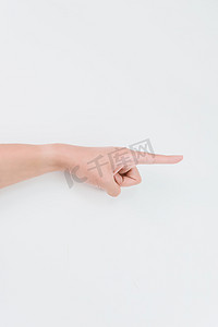 单手指路指示指方向手势