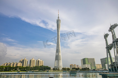 广州地标建筑广州塔摄影图