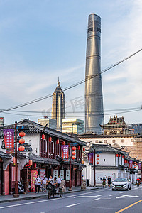 城隍庙摄影照片_上海老街摄影图