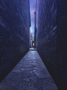 狭窄的小巷子高清摄影图