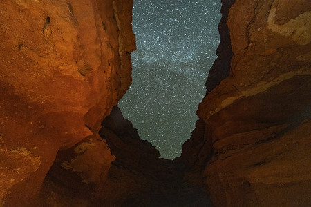 十一月风景摄影照片_峡谷星空