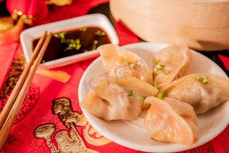 冬至水饺摄影照片_饺子过年食品摄影图