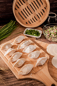 饺子冬至美食摄影图