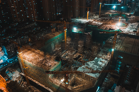 武汉在建工程大气航拍实拍图片摄影图