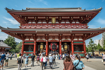 东京浅草寺的前厅摄影图