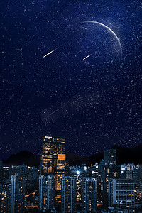 夜景星空摄影图