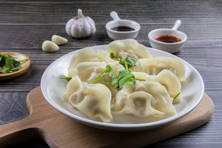 冬至水饺摄影照片_冬季冬天冬至美味的饺子